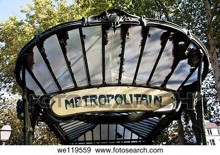 Metrostation Abbesses, Art nouveau, Montmartre, Paris, Ile-de-France, France View Large Photo Image Stock Photo - Metrostation Abbesses, Art nouveau, Montmartre, Paris, Ile-de-France, France. Fotosearch
