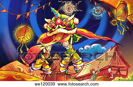 New Year celebration in China and Japan Stock Photo | we120039 | Fotosearch