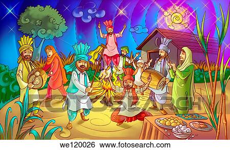 People celebrating Lohri festival View Large Photo Image Stock Photograph - People celebrating Lohri festival. Fotosearch