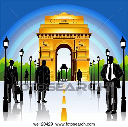 Politicians and businessmen in front of a monument, India Gate, New Delhi, India View Large Photo Image Stock Photo - Politicians and businessmen in front of a monument, India Gate, New Delhi, India. Fotosearch