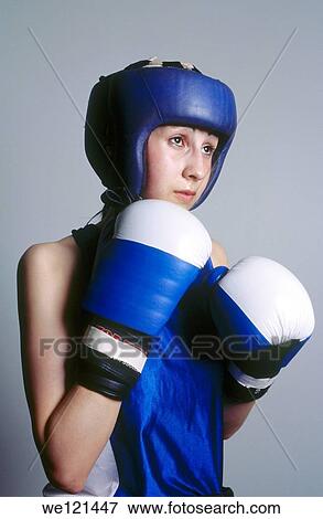 Portrait of female boxer View Large Photo Image Stock Photo - Portrait of female boxer. Fotosearch