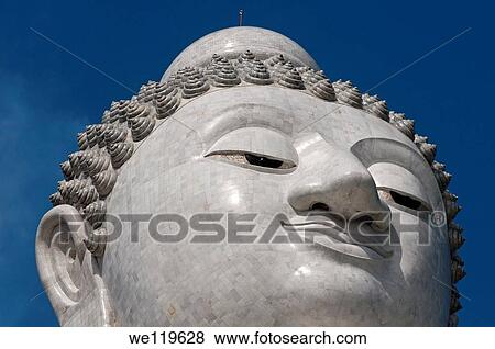 Portrait of the Big Buddha made of Burmese Alabaster, Chalong, Phuket, Thailand View Large Photo Image Stock Photo - Portrait of the Big Buddha made of Burmese Alabaster, Chalong, Phuket, Thailand. Fotosearch