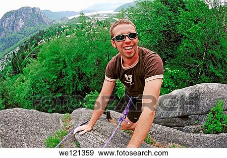 Stock Photo - Rock climber Squamish British Columbia Canada. Fotosearch