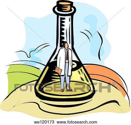 Scientist genie in a conical flask View Large Photo Image Stock Image - Scientist genie in a conical flask. Fotosearch