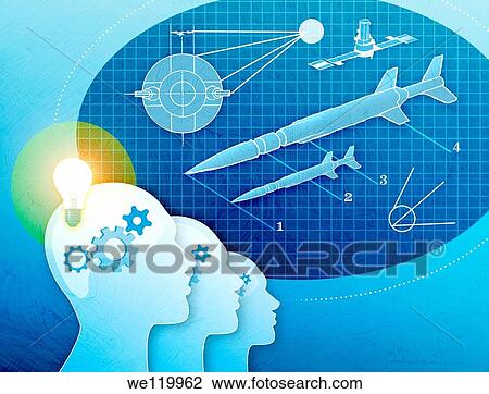 Stock Image - Scientists brains at work. Fotosearch