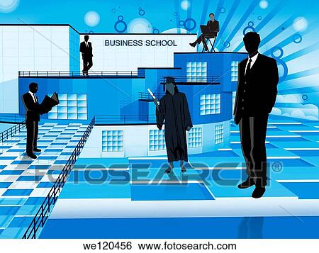 Students and businessmen in front of business school View Large Photo Image Stock Photograph - Students and businessmen in front of business school. Fotosearch