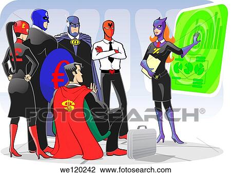 Superwoman giving presentation in a conference room View Large Photo Image Stock Image - Superwoman giving presentation in a conference room. Fotosearch