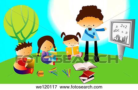 Teacher in a class View Large Photo Image Stock Photo - Teacher in a class. Fotosearch