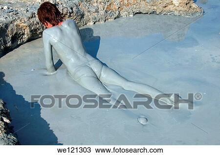 Stock Image - The mud health spa Kuyalnik, Odessa, Kuyalnik Estuary, Ukraine, Eastern Europe. Fotosearch