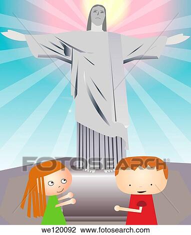 Tourists in front of a statue, Christ the Redeemer, Rio de Janeiro, Brazil View Large Photo Image Stock Image - Tourists in front of a statue, Christ the Redeemer, Rio de Janeiro, Brazil. Fotosearch