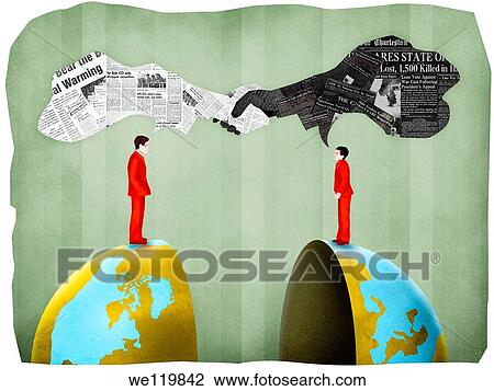 Two businessmen merging company View Large Photo Image Stock Image - Two businessmen merging company. Fotosearch