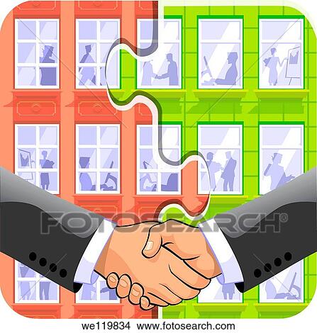 Picture - Two businessmen shaking hands. Fotosearch