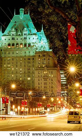 Vancouver Hotel at night Vancouver Canada View Large Photo Image Stock Image - Vancouver Hotel at night Vancouver Canada. Fotosearch
