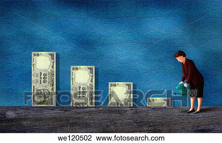 Watering Dollars --- Image by © Images com/Corbis View Large Photo Image Stock Image - Watering Dollars --- Image by © Images com/Corbis. Fotosearch