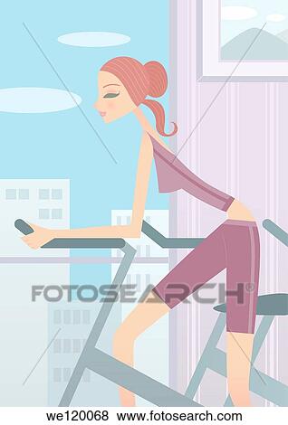 Woman exercising in a gym View Large Photo Image Stock Photo - Woman exercising in a gym. Fotosearch