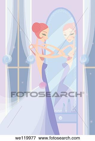 Stock Photo - Woman getting ready for an occasion. Fotosearch