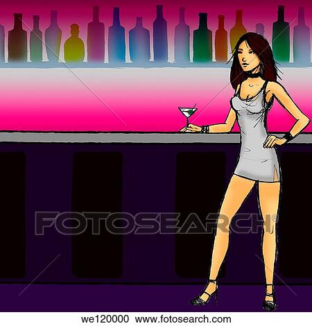 Woman holding a glass of cocktail in a nightclub View Large Photo Image Stock Image - Woman holding a glass of cocktail in a nightclub. Fotosearch
