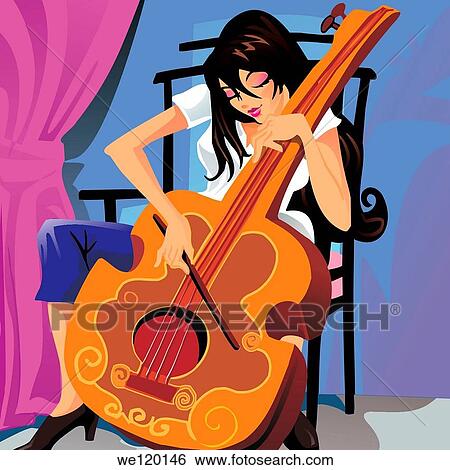 Woman playing a cello View Large Photo Image Stock Photograph - Woman playing a cello. Fotosearch