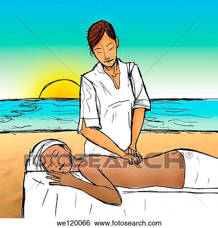 Woman receiving back message from a message therapist View Large Photo Image Stock Photograph - Woman receiving back message from a message therapist. Fotosearch