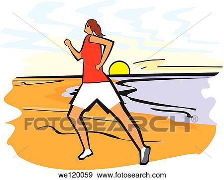 Woman running on the beach View Large Photo Image Stock Photo - Woman running on the beach. Fotosearch