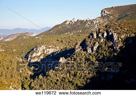 Stock Image - Zone of Prades Mountains in Tarragona, Catalonia, Spain. Fotosearch