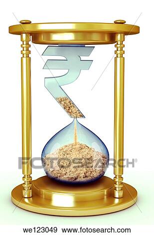 A golden Indian Rupee hourglass View Large Photo Image Stock Photo - A golden Indian Rupee hourglass. Fotosearch