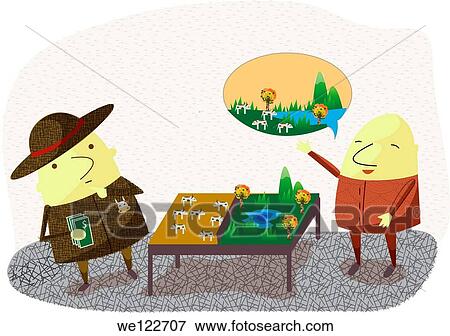 Stock Photo - Advisor discussing with investor on agriculture business. Fotosearch