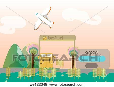 Airplane with biofuel pump at an airport View Large Photo Image Stock Photo - Airplane with biofuel pump at an airport. Fotosearch