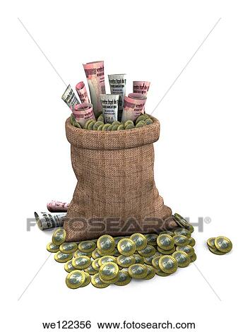 Bag of money View Large Photo Image Stock Photograph - Bag of money. Fotosearch