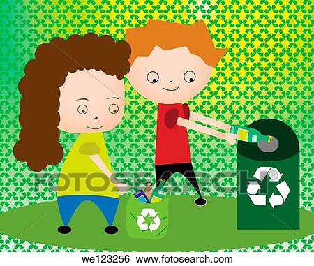 Boy and a girl throwing plastic bottles in recycling bin View Large Photo Image Stock Photograph - Boy and a girl throwing plastic bottles in recycling bin. Fotosearch