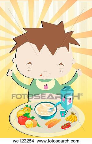 Boy having breakfast View Large Photo Image Picture - Boy having breakfast. Fotosearch