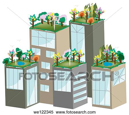 Buildings with green roofs View Large Photo Image Stock Photography - Buildings with green roofs. Fotosearch