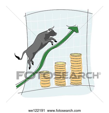 Bull with uprise arrow sign View Large Photo Image Stock Image - Bull with uprise arrow sign. Fotosearch
