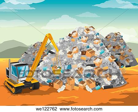 Bulldozer moving garbage dump View Large Photo Image Stock Image - Bulldozer moving garbage dump. Fotosearch