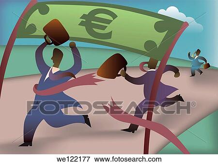 Stock Photo - Business executives at the finish line in a race. Fotosearch