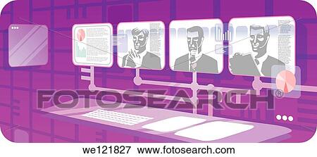 Business executives in a video conference View Large Photo Image Stock Photo - Business executives in a video conference. Fotosearch