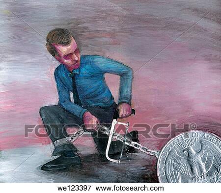 Business man trying to escape from heavy debt View Large Photo Image Stock Photo - Business man trying to escape from heavy debt. Fotosearch