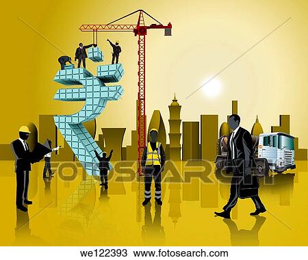 Business people building Indian currency symbol View Large Photo Image Stock Image - Business people building Indian currency symbol. Fotosearch