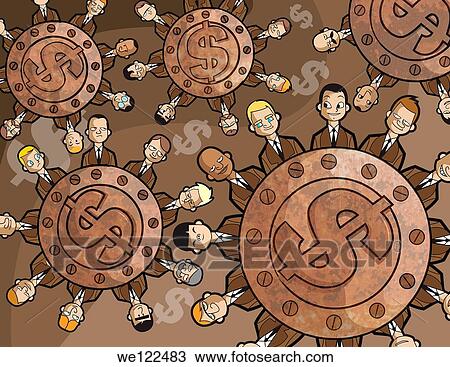 Business people connected with gears View Large Photo Image Stock Image - Business people connected with gears. Fotosearch