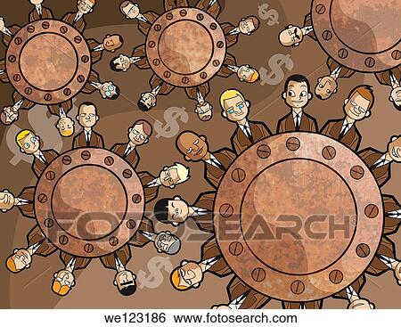 Business people connected with gears View Large Photo Image Stock Photograph - Business people connected with gears. Fotosearch