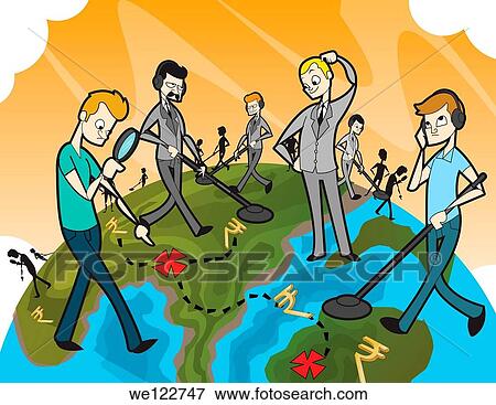 Business people searching for mining on a globe View Large Photo Image Stock Photo - Business people searching for mining on a globe. Fotosearch
