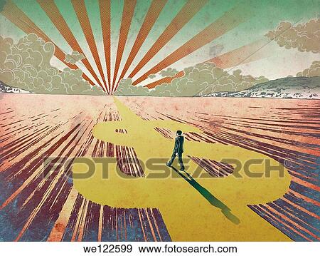 Business walking on a road representing dollar symbol View Large Photo Image Stock Photo - Business walking on a road representing dollar symbol. Fotosearch