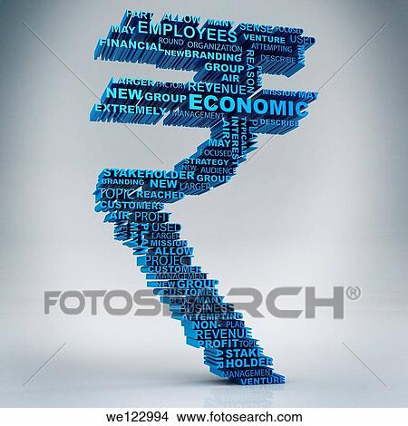 Picture - Business words forming Indian Rupee symbol. Fotosearch