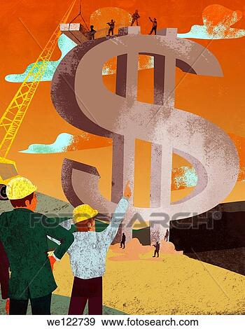 Businessman and an architect constructing dollar sign money building View Large Photo Image Stock Photo - Businessman and an architect constructing dollar sign money building. Fotosearch