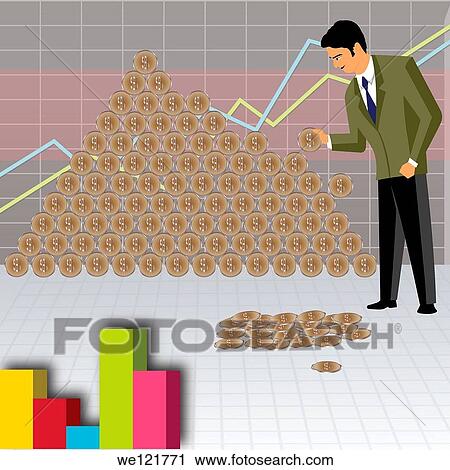 Businessman arranging money to make a money pyramid View Large Photo Image Stock Image - Businessman arranging money to make a money pyramid. Fotosearch