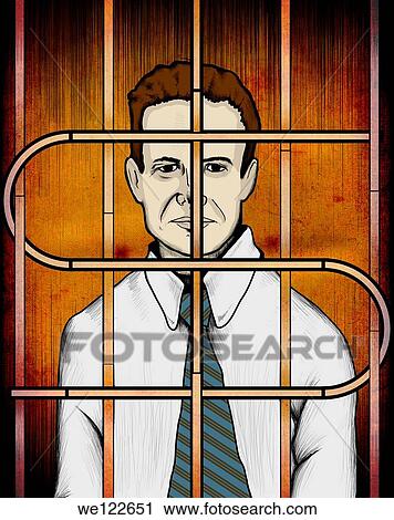 Businessman behind prison bars View Large Photo Image Stock Image - Businessman behind prison bars. Fotosearch