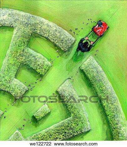 Businessman breaking maze by a lawn mower View Large Photo Image Stock Image - Businessman breaking maze by a lawn mower. Fotosearch