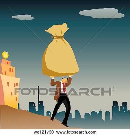 Businessman carrying a money bag View Large Photo Image Stock Image - Businessman carrying a money bag. Fotosearch