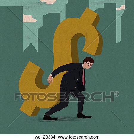 Businessman carrying the burden of business debt View Large Photo Image Picture - Businessman carrying the burden of business debt. Fotosearch