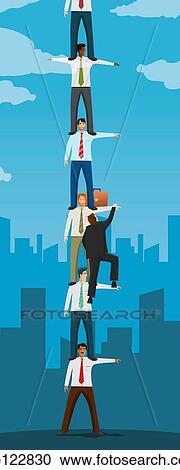 Businessman climbing ladder made of human View Large Photo Image Stock Image - Businessman climbing ladder made of human. Fotosearch